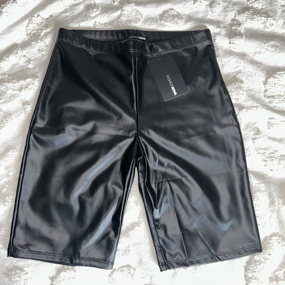 Fashion Nova Leather Biker Shorts